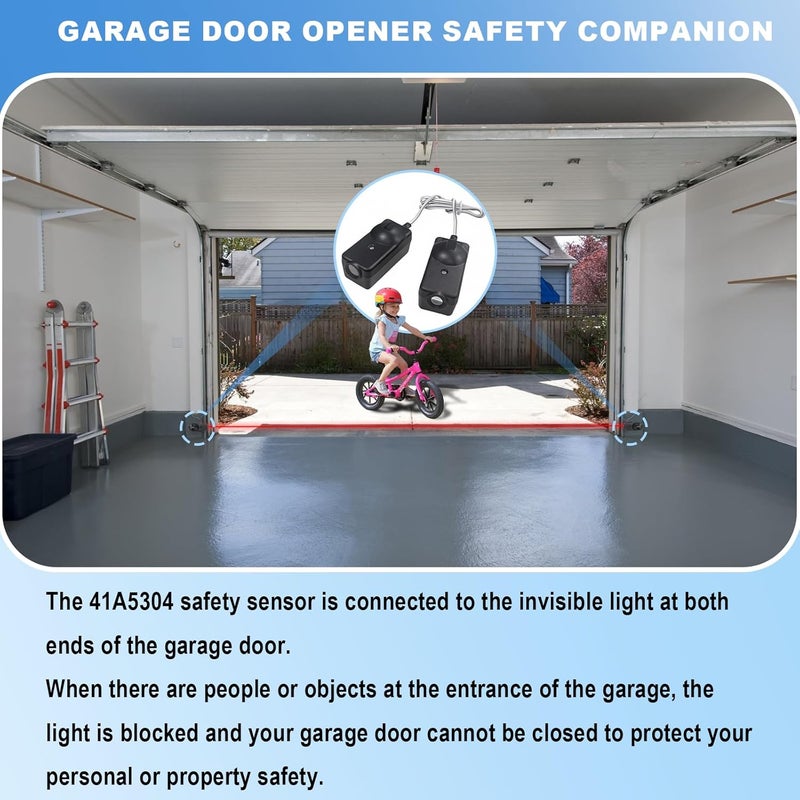 XDTKML 41A5034 Safety Garage Door Sensor Replacement for Liftmaster/Craftsman/Chamberlain Garage Door Sensors Compatible with Liftmaster/Craftsman/Chamberlain Garage Door Opener Made Since 1997,No Bracket - Image 3